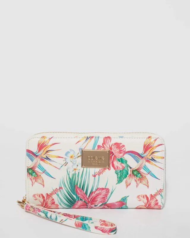 White Print Zoe Wristlet Wallet sold by Collete Hayman