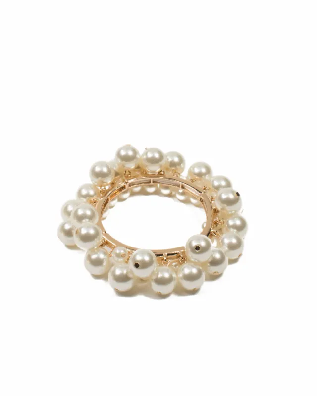 Ivory Pearl Cluster Cuff Bracelet sold by Collete Hayman
