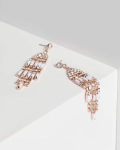 Rose Gold Diamante Tassel Earrings sold by Collete Hayman