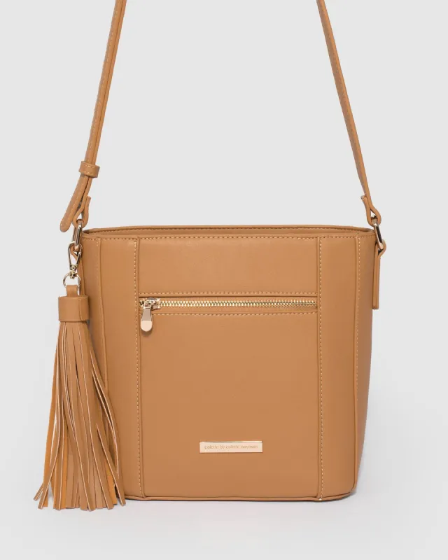 Caramel Tilly Tassel Crossbody Bag sold by Collete Hayman