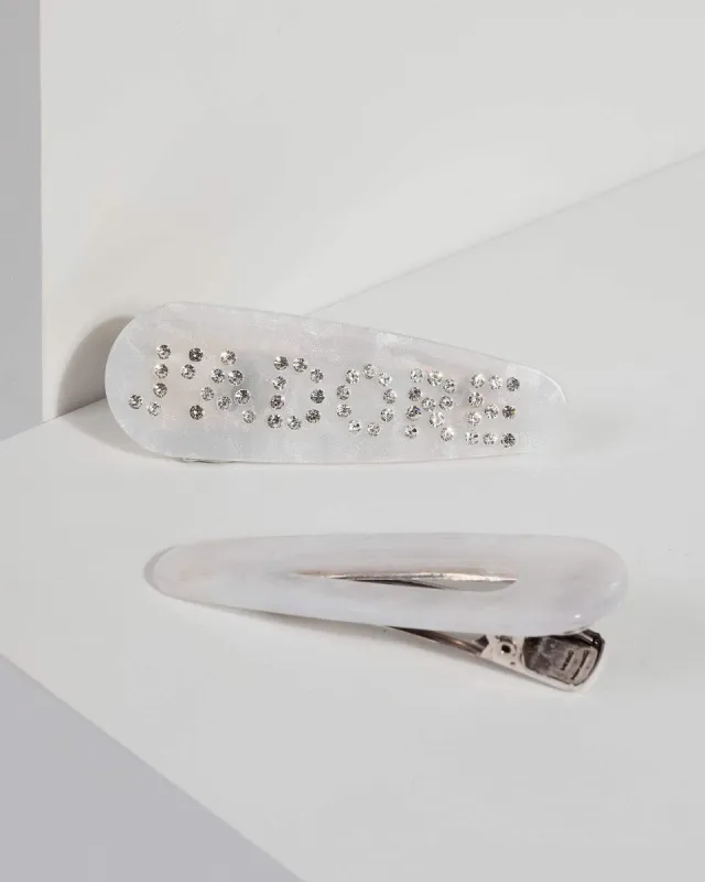 SilverAcrylic Hair Clips sold by Collete Hayman