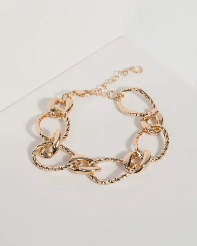 Gold Multi Linked Chain Bracelet sold by Collete Hayman