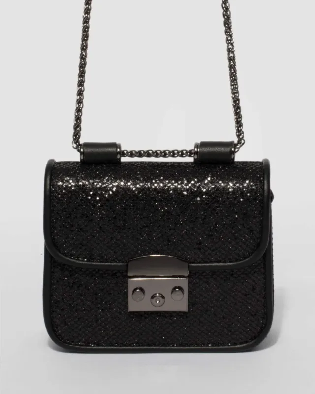 Black Belle Chain Crossbody Bag sold by Collete Hayman