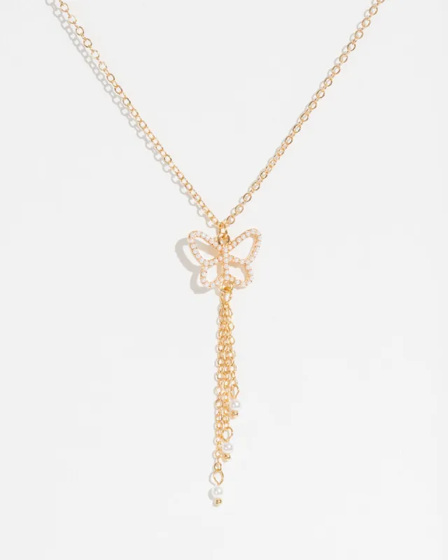Gold Pearl Butterfly Necklace sold by Collete Hayman