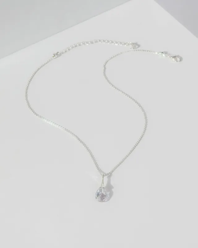 Silver Cubic Zirconia Tear Drop Crystal Necklaces sold by Collete Hayman