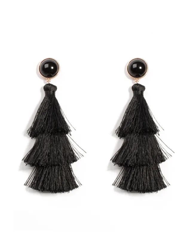 Triple Layer Tassel Statement Earrings sold by Collete Hayman