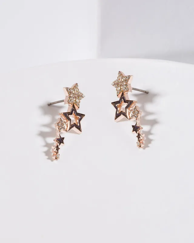 Rose Gold Star Ear Climber Stud Earrings sold by Collete Hayman