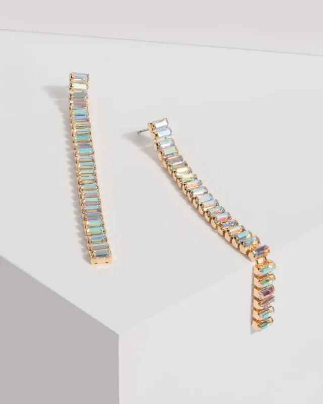 Gold Crystal Ab StoneDrop  Earrings sold by Collete Hayman
