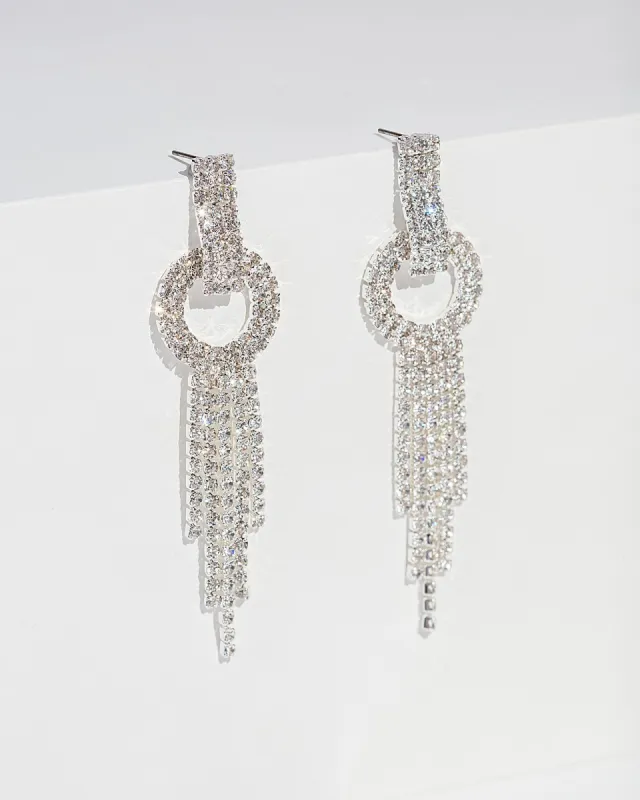 Crystal Circle Tassel Drop Earrings sold by Collete Hayman
