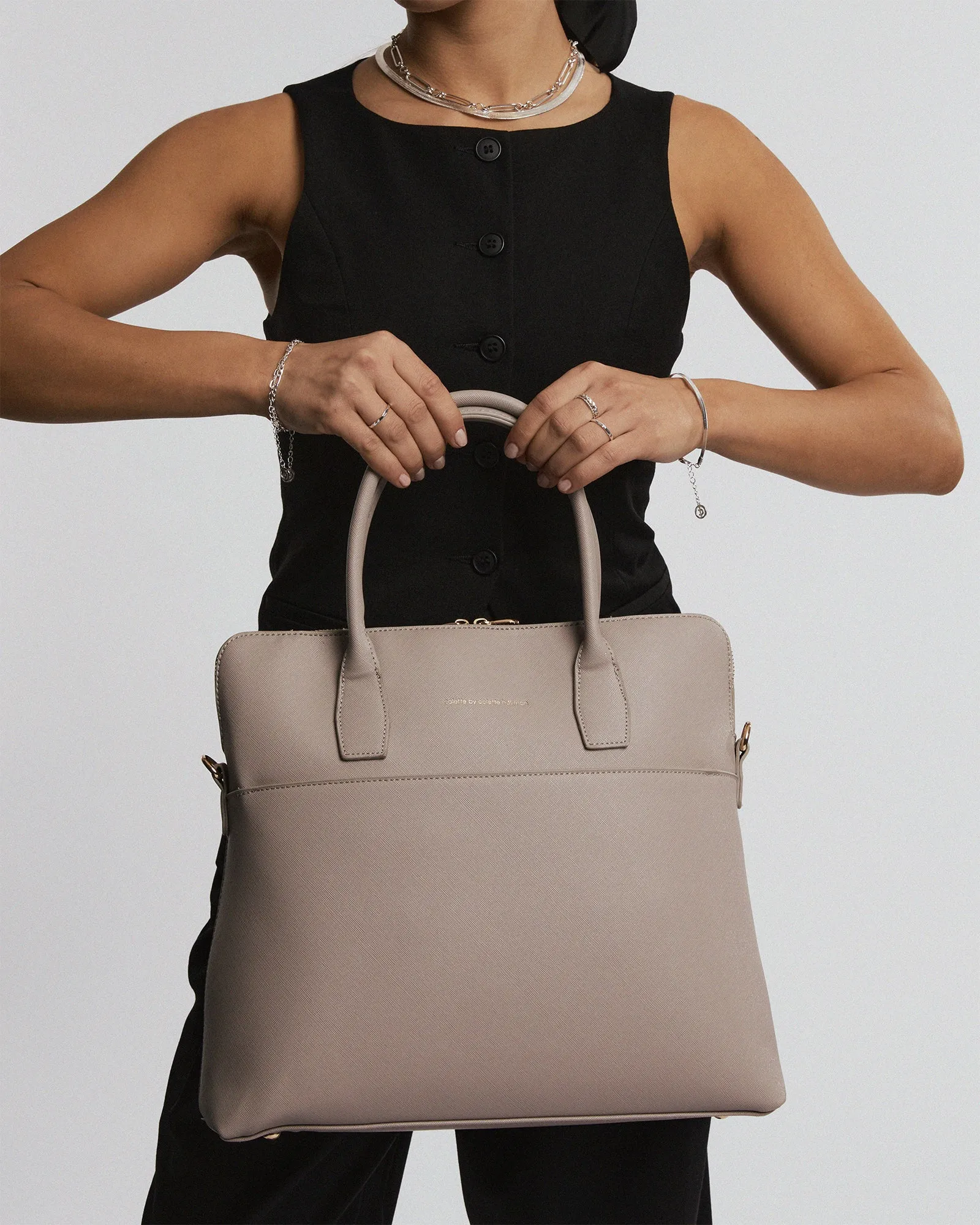 Taupe Dominique Laptop Bag sold by Collete Hayman product image thumbnail 2