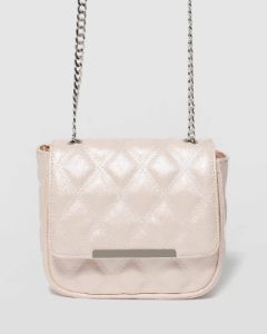 Ivory Dina Quilt Crossbody Bag sold by Collete Hayman