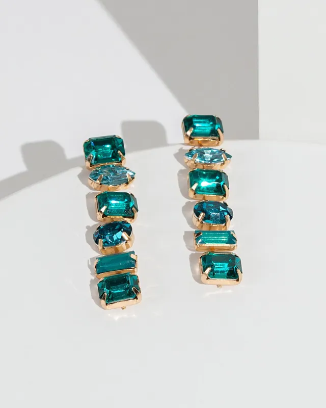 Green Mixed Drop Earrings sold by Collete Hayman