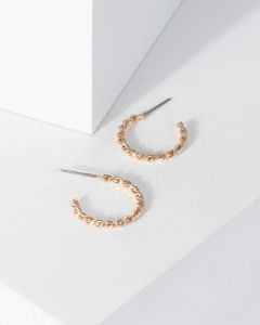 Gold Small Twisted Effect Hoop Earrings sold by Collete Hayman