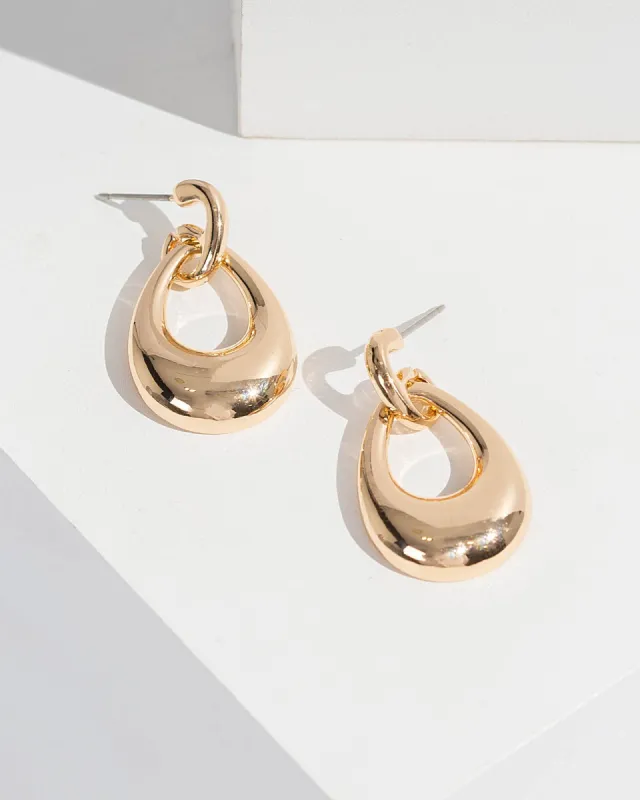 Gold Thick Teardrop Style Drop Earrings sold by Collete Hayman