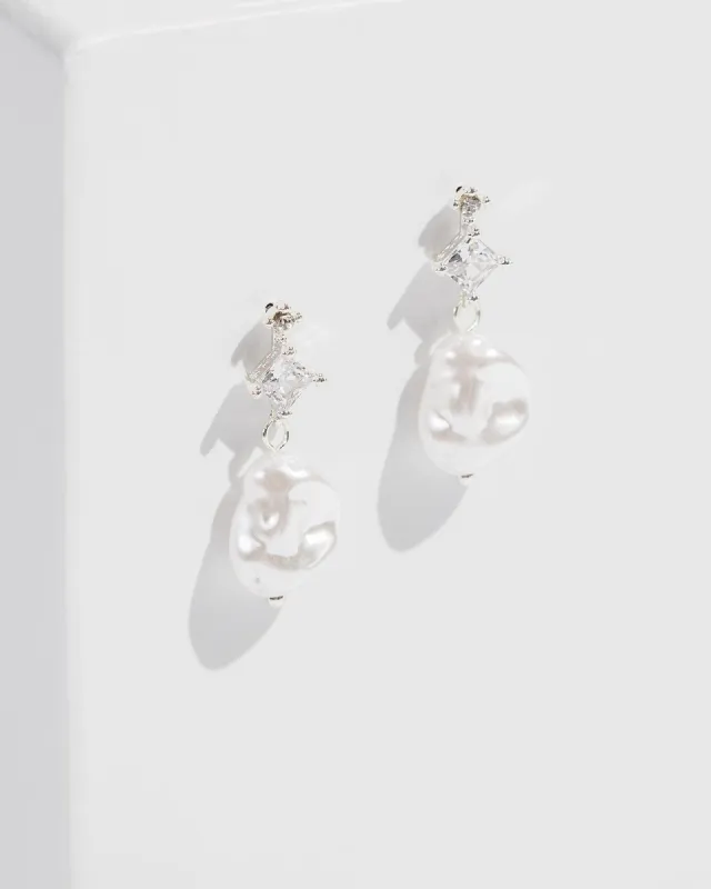 White Pearl Crystal Earrings sold by Collete Hayman