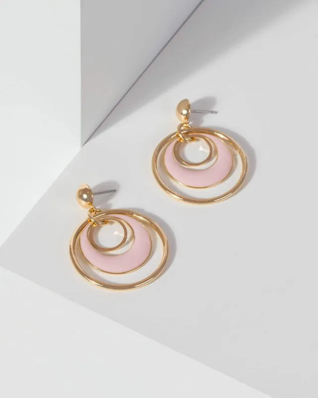 Pink Circle Drop Earrings sold by Collete Hayman