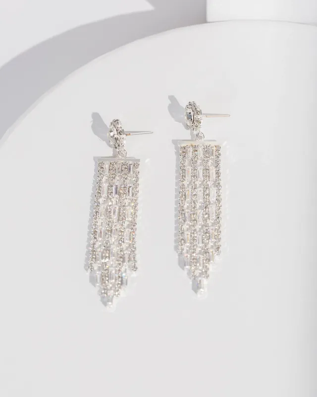 Silver Flower Tassel Earrings sold by Collete Hayman
