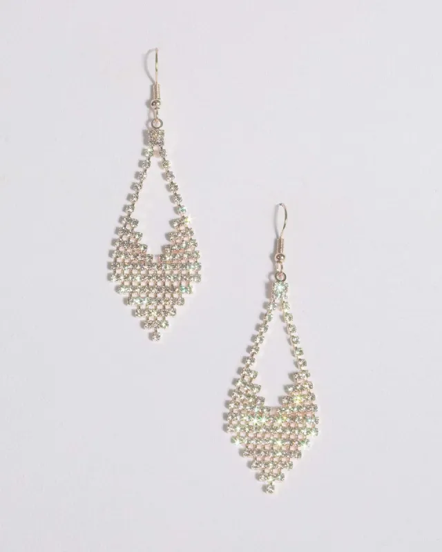 Rose Gold Diamante Arrow Drop Earrings sold by Collete Hayman