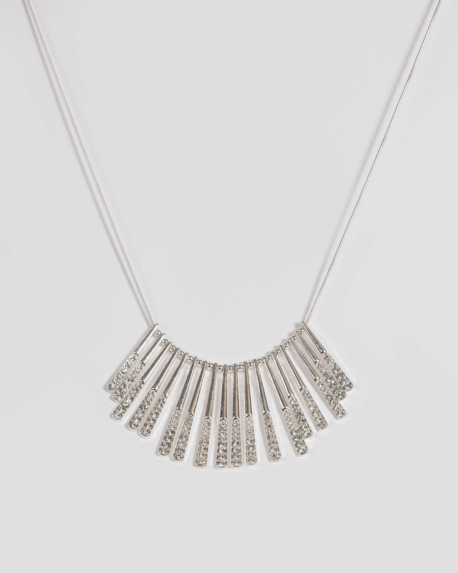 Silver Crystal Bar Necklace sold by Collete Hayman