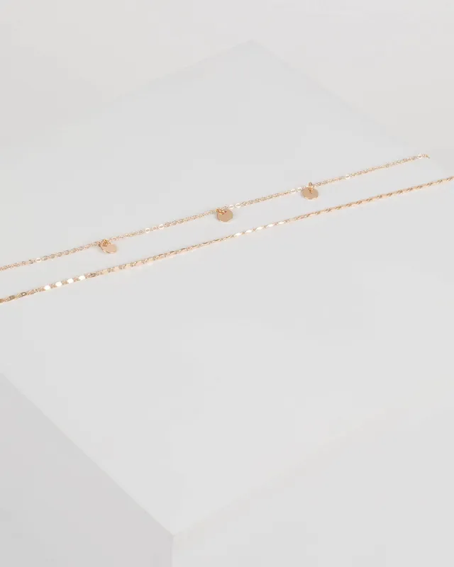 Gold Drop Disc Choker sold by Collete Hayman