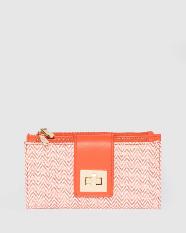 Orange Greta Lock Wallet sold by Collete Hayman