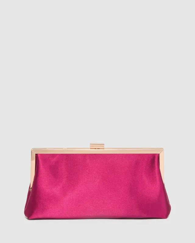Pink Arya Satin Clutch Bag sold by Collete Hayman