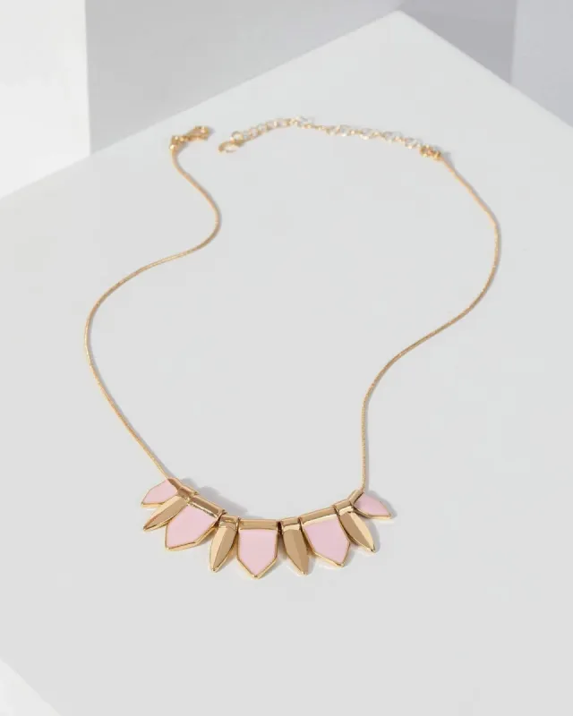 Pink Metal Fanned Necklace sold by Collete Hayman