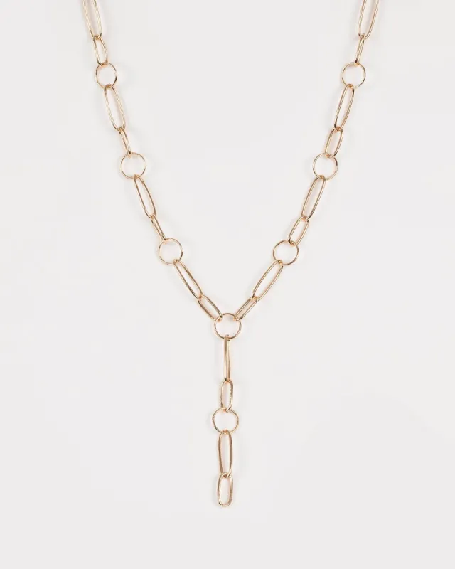 Gold Geometric Chain Link Necklace sold by Collete Hayman