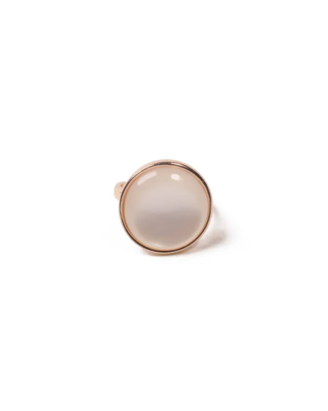 Ivory Gold Tone Large Round Stone Cocktail Ring - Small sold by Collete Hayman