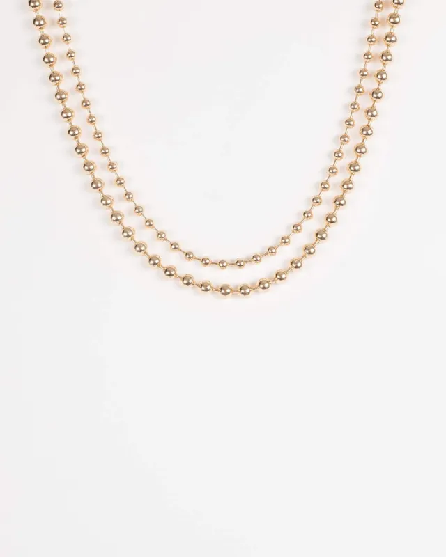 Gold Double Circle Chain Necklace sold by Collete Hayman