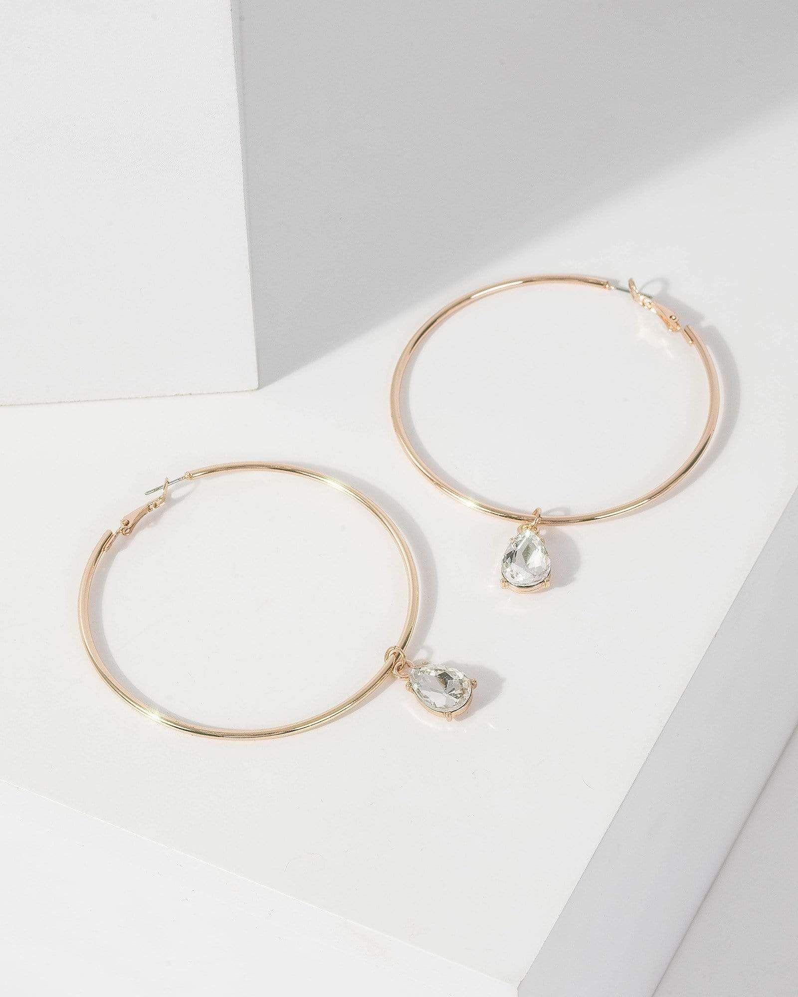 Gold Crystal Hoop Earrings sold by Collete Hayman