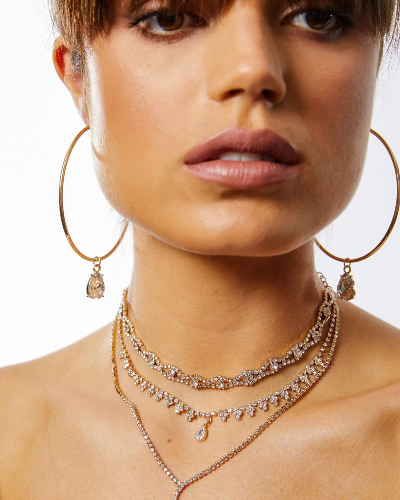 Gold Crystal Hoop Earrings sold by Collete Hayman product image thumbnail 2