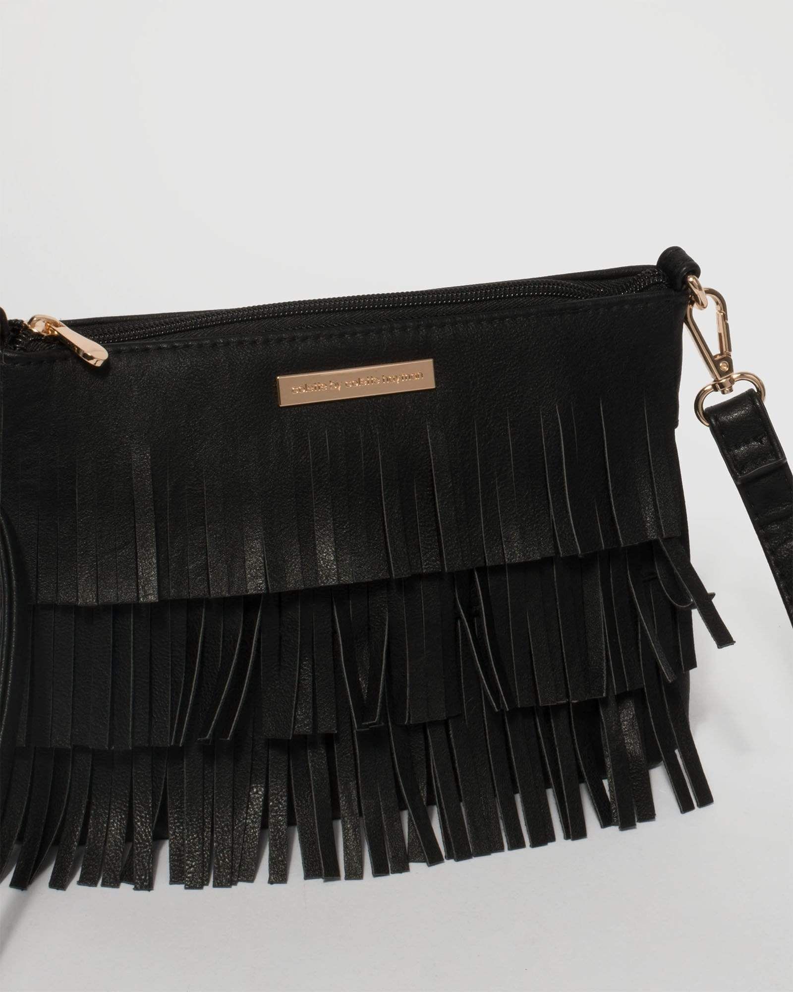 Black Raine Fringe Crossbody Bag sold by Collete Hayman product image thumbnail 4