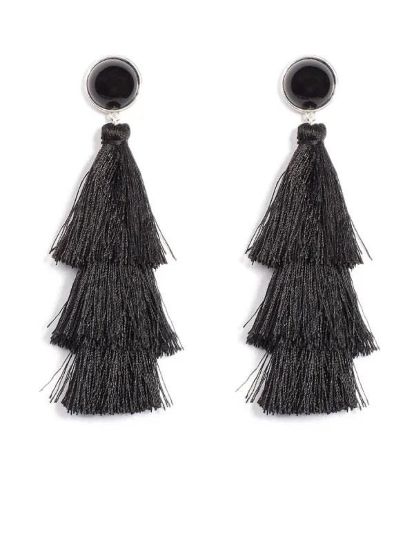 Triple Layer Tassel Statement Earrings sold by Collete Hayman