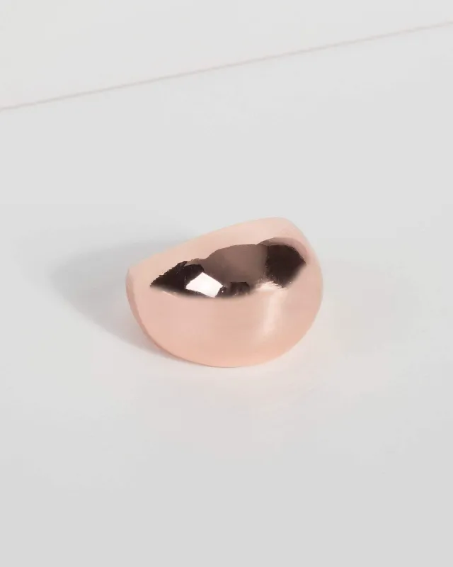 Rose Gold Metal Dome Statement Ring sold by Collete Hayman