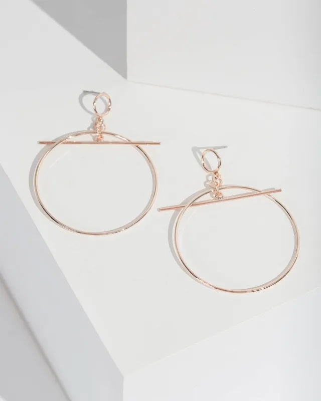 Rose Gold Loop and Bar Drop Earrings sold by Collete Hayman
