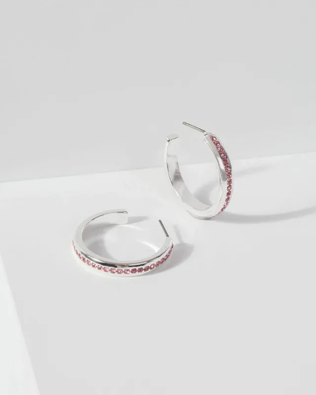 Pink Crystal Hoop Earrings sold by Collete Hayman