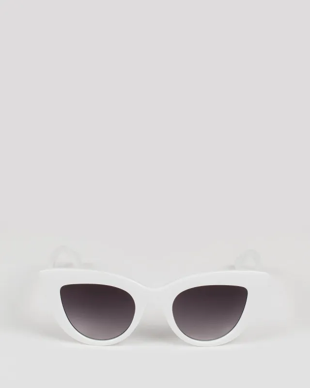 White Oversize Cat Eye Sunglasses sold by Collete Hayman