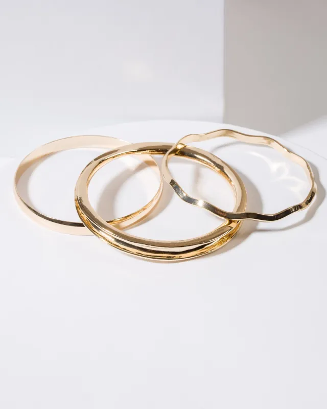 Gold 3 Pack Natural Bangles sold by Collete Hayman