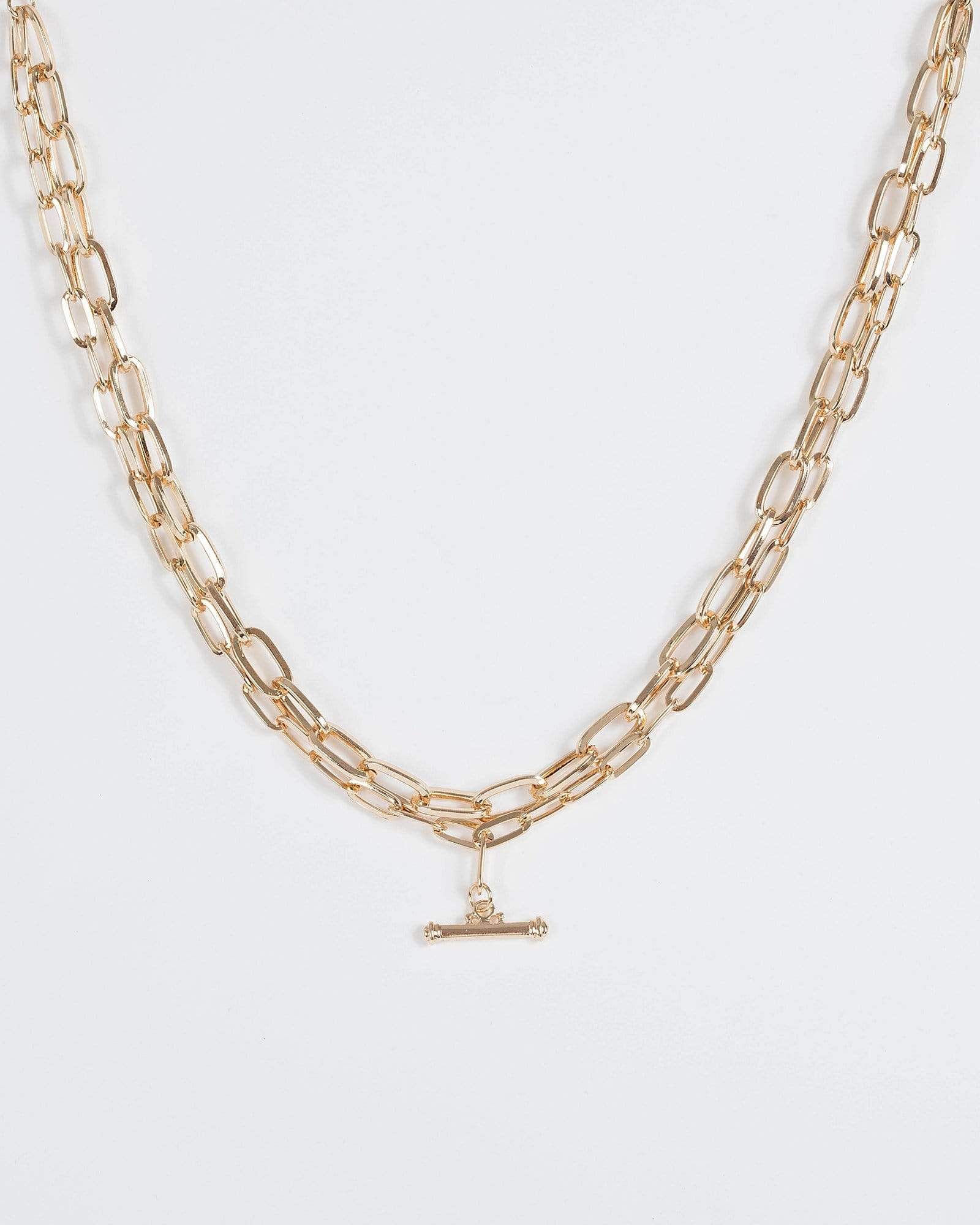 Gold Double Chain Toggle Necklace sold by Collete Hayman