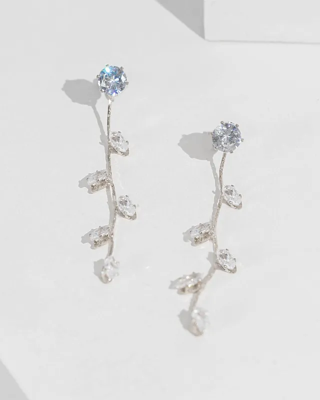 Silver Fine Crystal Drop Earrings sold by Collete Hayman