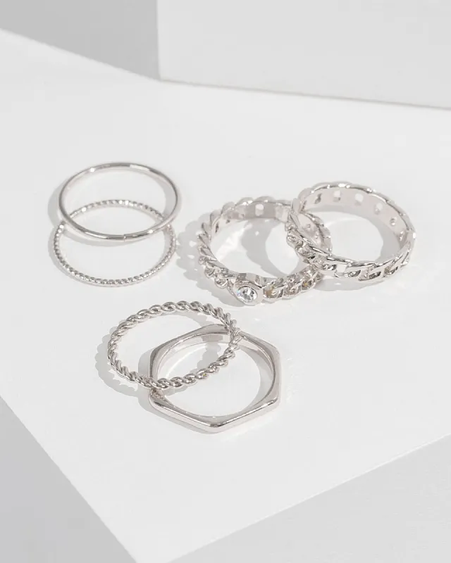 Silver Textured Band Ring Pack sold by Collete Hayman
