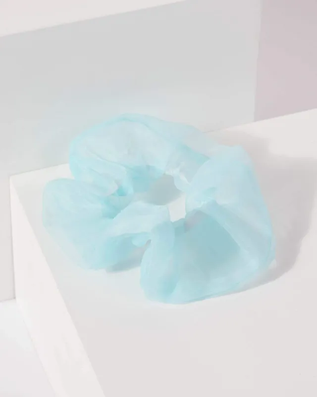 Blue Plain Organza Scrunchie sold by Collete Hayman
