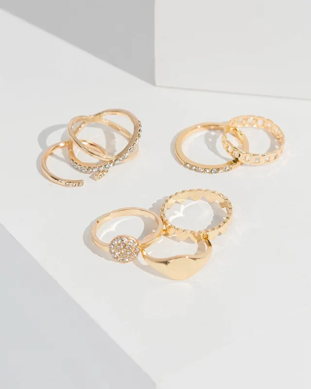 Gold Mixed Ring Stacking Pack sold by Collete Hayman