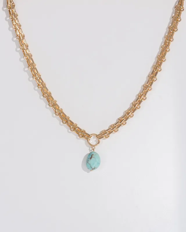 Green Chunky Chain Pendant Necklace sold by Collete Hayman