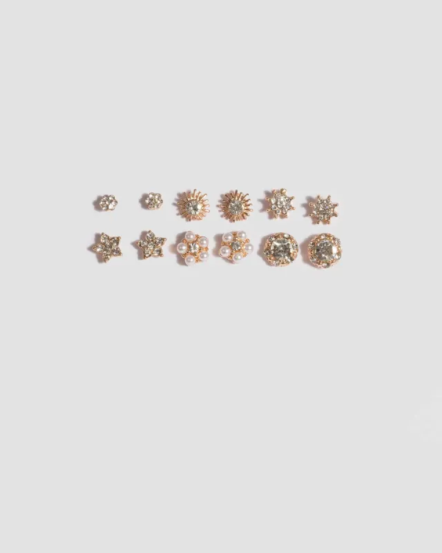 Gold Diamante Mini Stud Earrings sold by Collete Hayman
