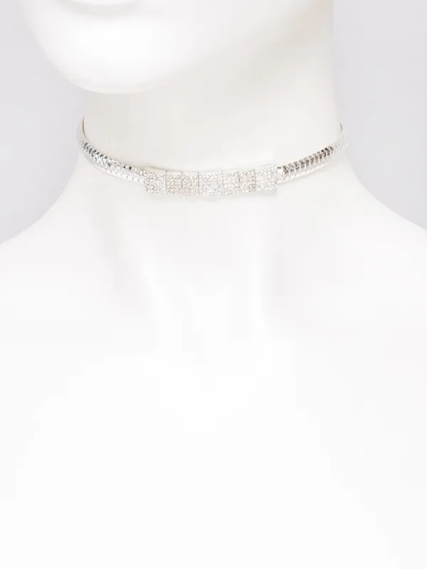 Pave Stone Chain Choker Necklace sold by Collete Hayman
