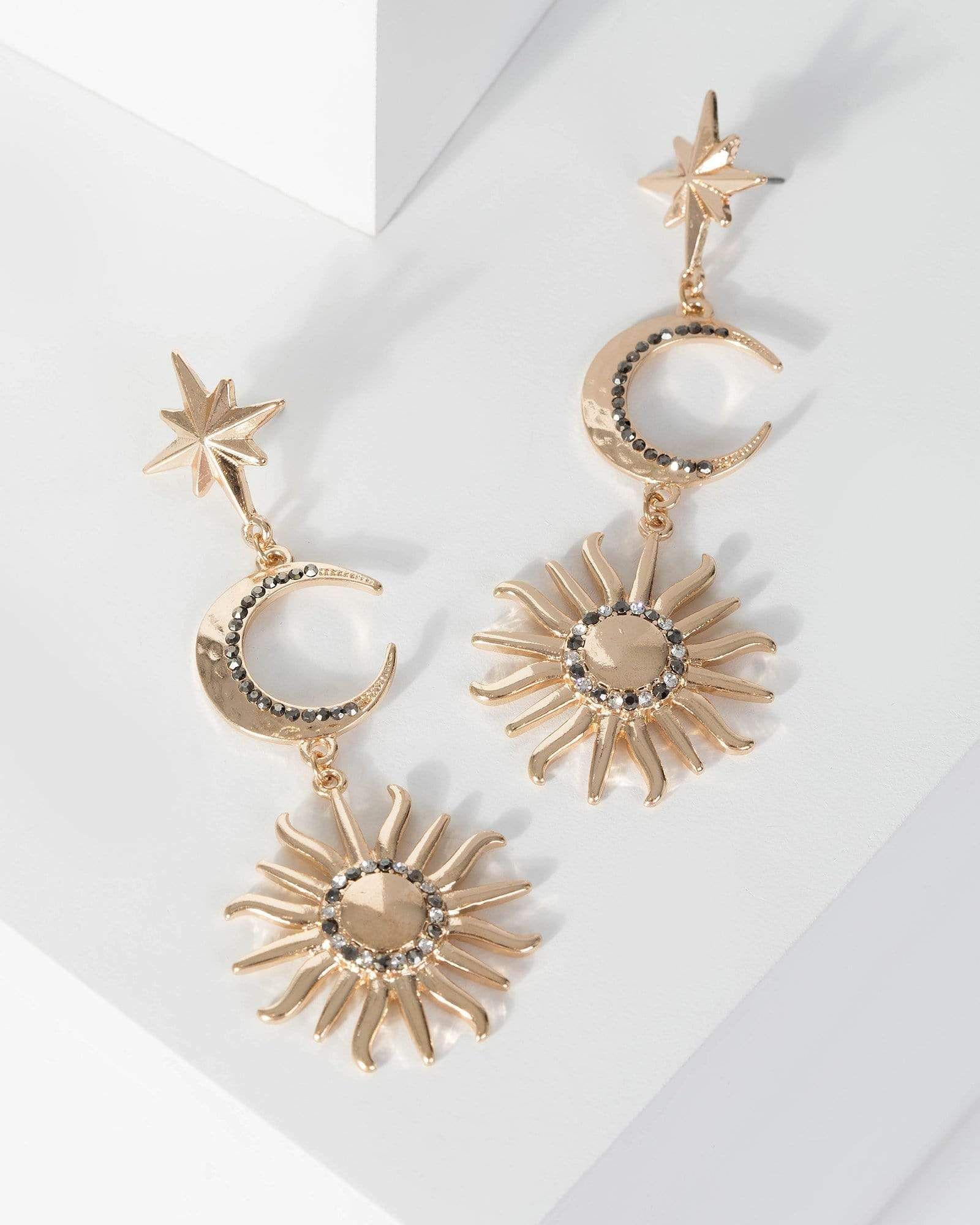 Gold Sun And Moon Earrings sold by Collete Hayman