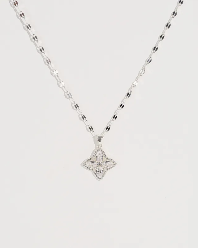 Silver Cubic Zirconia Clover Necklace sold by Collete Hayman
