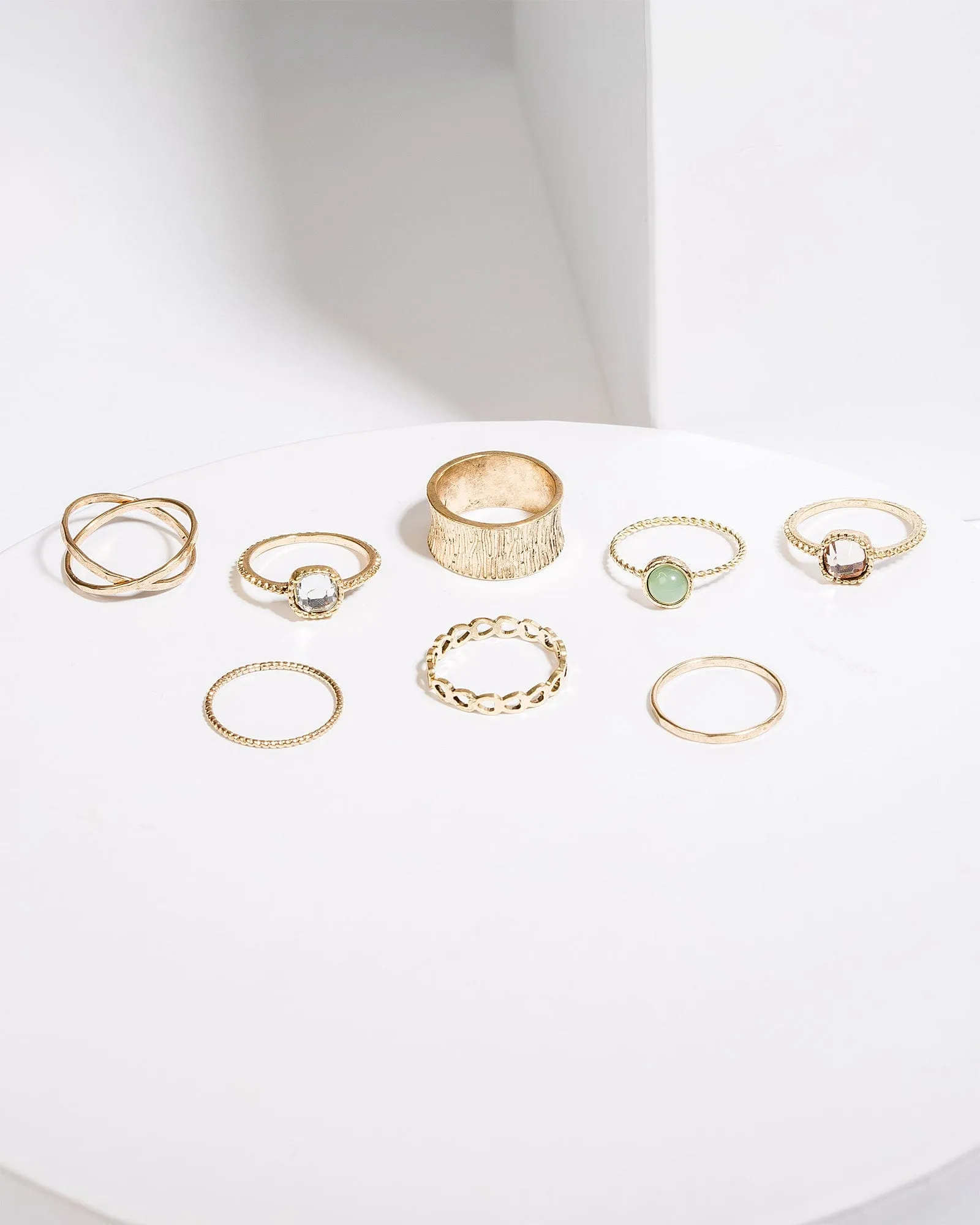 Gold Textured Metal Ring Pack sold by Collete Hayman